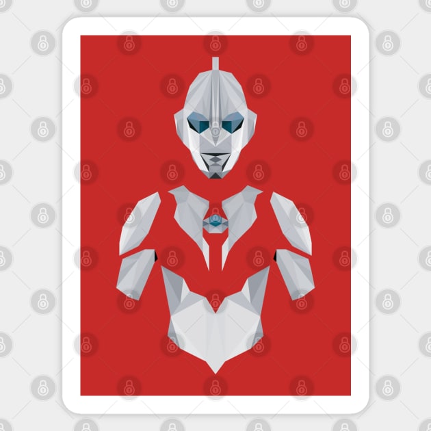 Ultraman Powered (Low Poly Style) Sticker by The Toku Verse